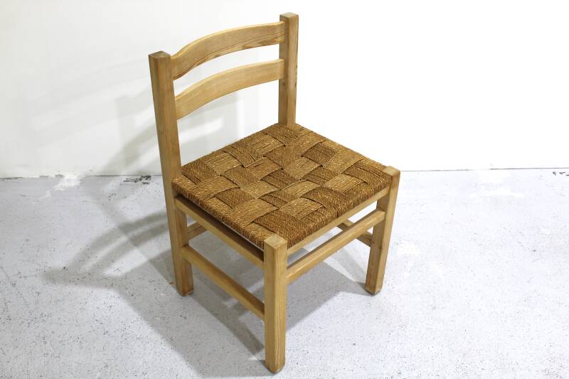 4x Vintage-Esszimmerstühle aus Holz mit Flechtwerk | 01077