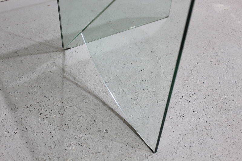Vintage bijzettafel, hoektafel glas - jaren '70 | 00955