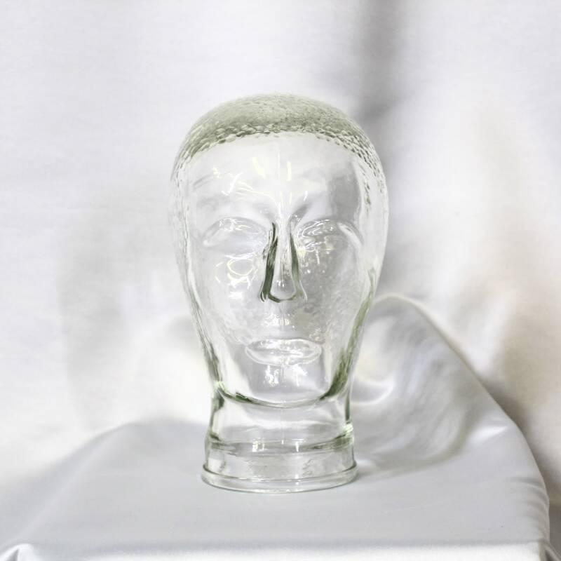 Vintage glass head - transparent