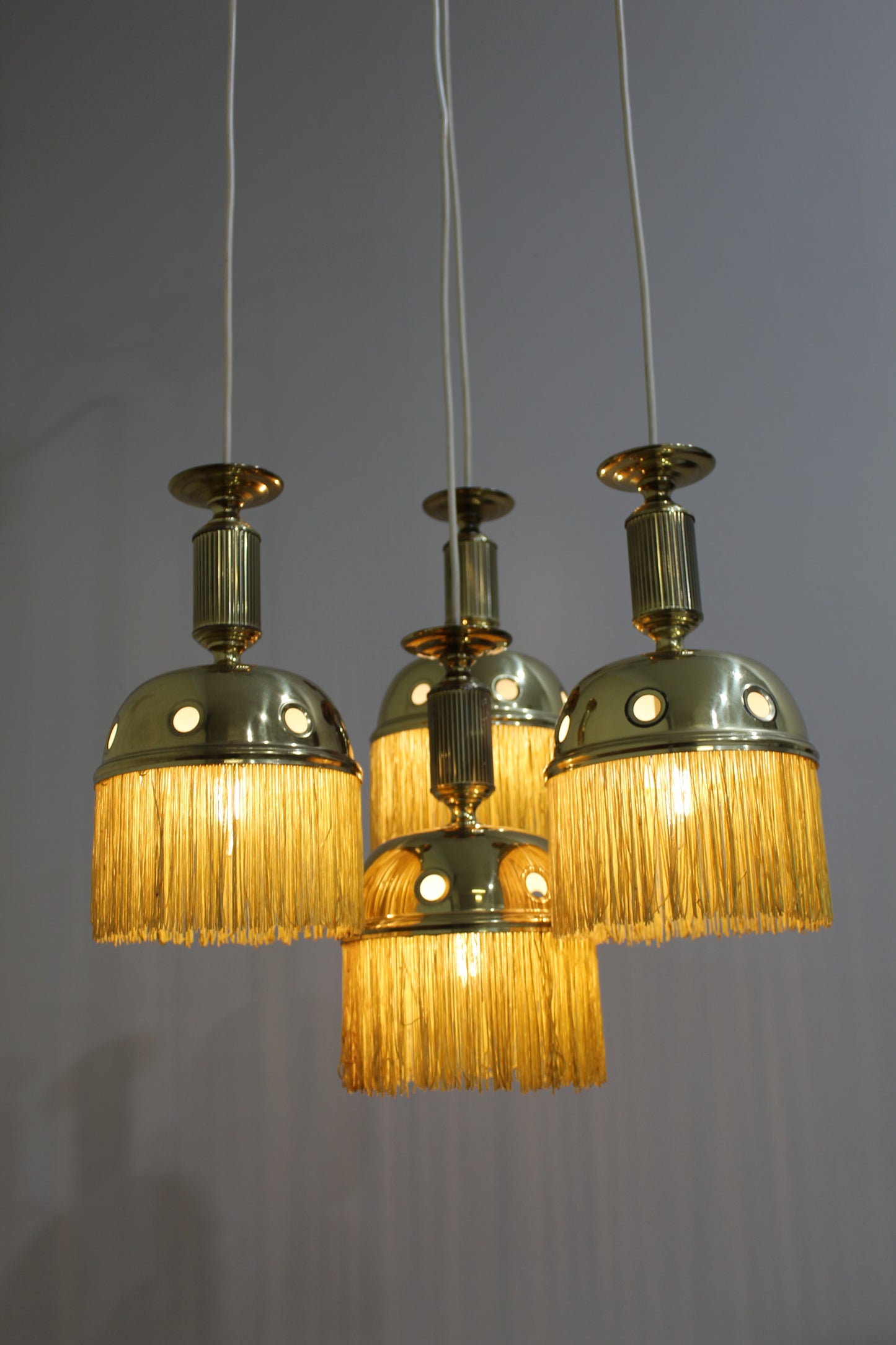 Vintage Kaskadenlampe, Hängelampe - Messing 70er