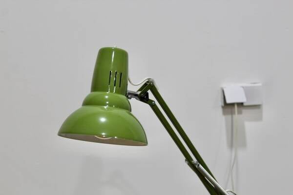 Vintage groene bureaulamp, architectenlamp – LEDU, jaren ’70 | 01137