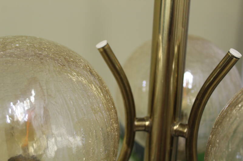 Vintage pendant lamp Richard Essig - 3 arms, brass 70s | 00816
