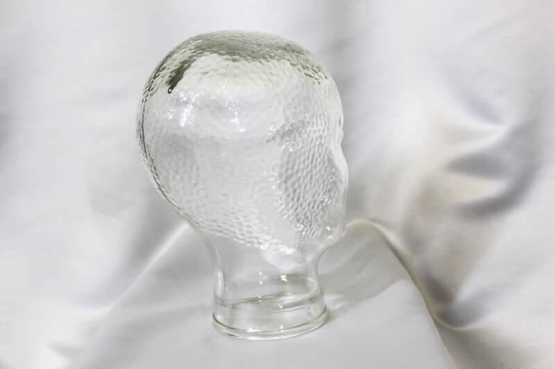 Vintage glass head - transparent