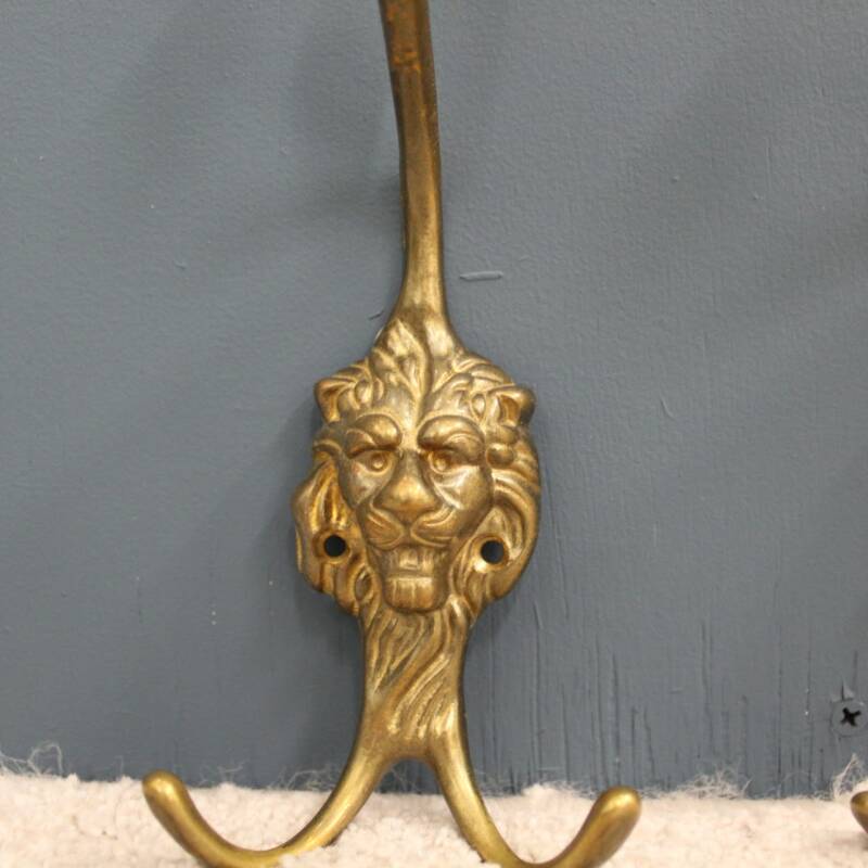 Vintage Garderobenhaken - Löwe, Messing