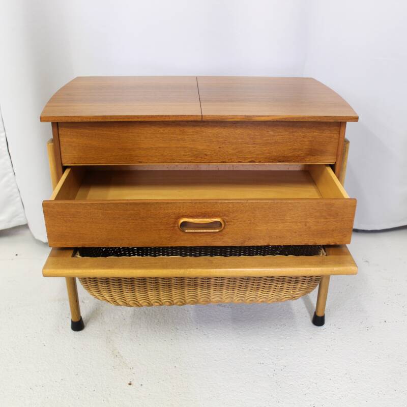 Vintage Swedish sewing cabinet, side table