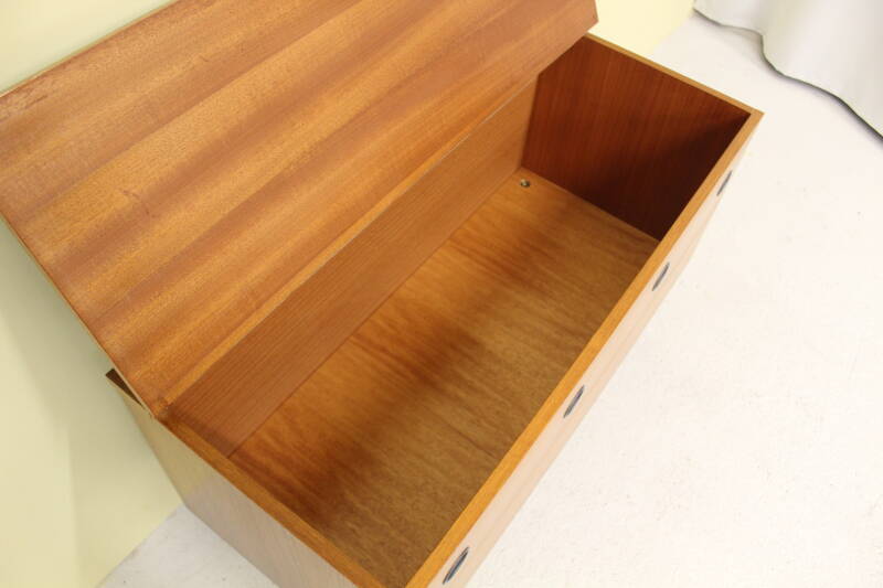 Vintage blanket chest, toy chest - 1960s, teak