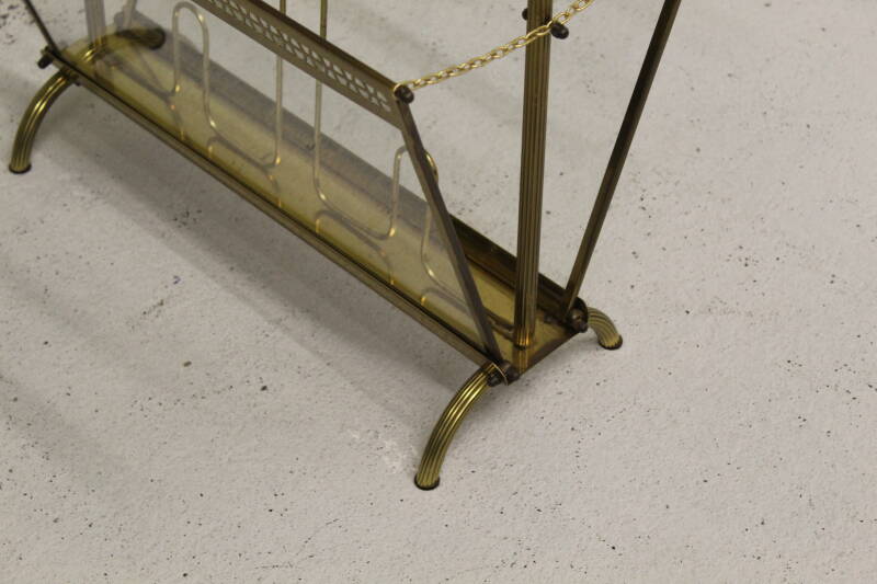 Vintage lectuurmand - messing, glas | 00809