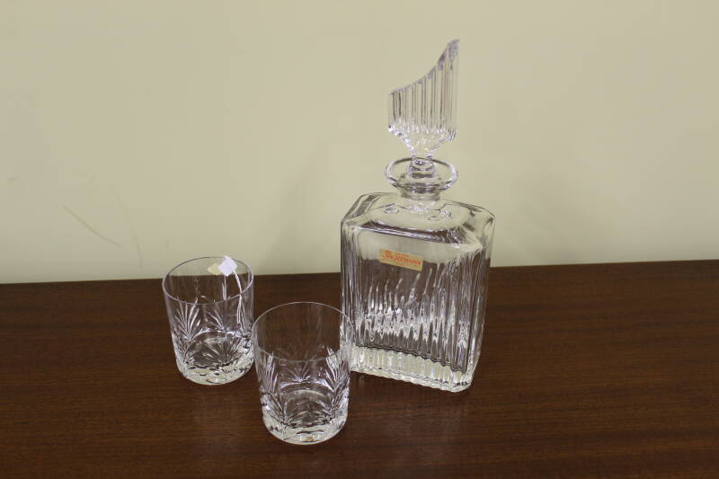 Vintage set of crystal whiskey glasses - Klingenbrunn