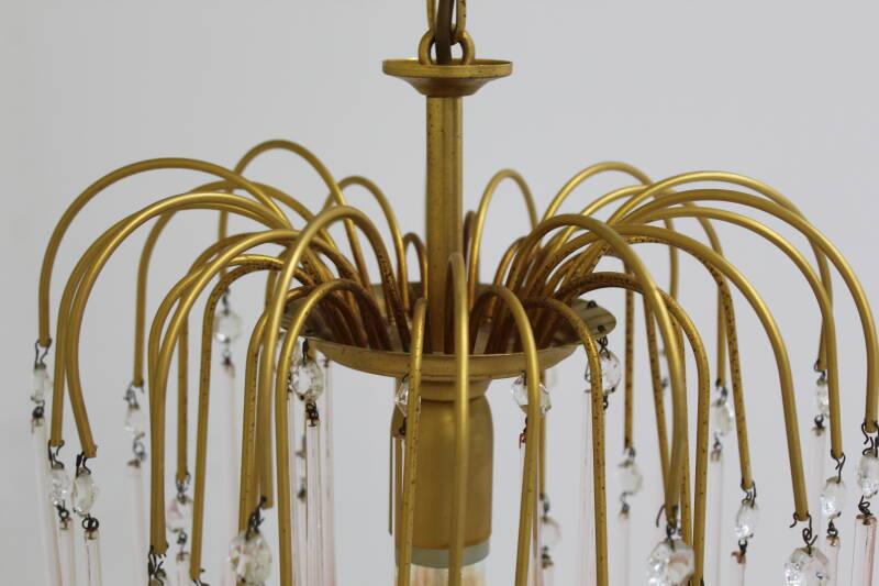 Vintage murano teardrop lamp - roze, goud jaren '70 | 01084