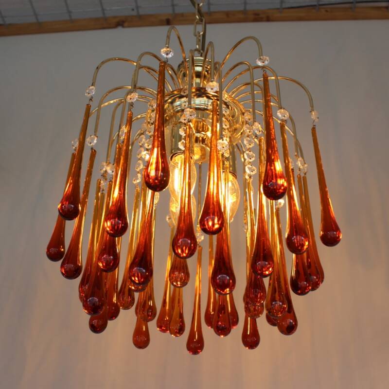 Vintage teardrop lamp - amber