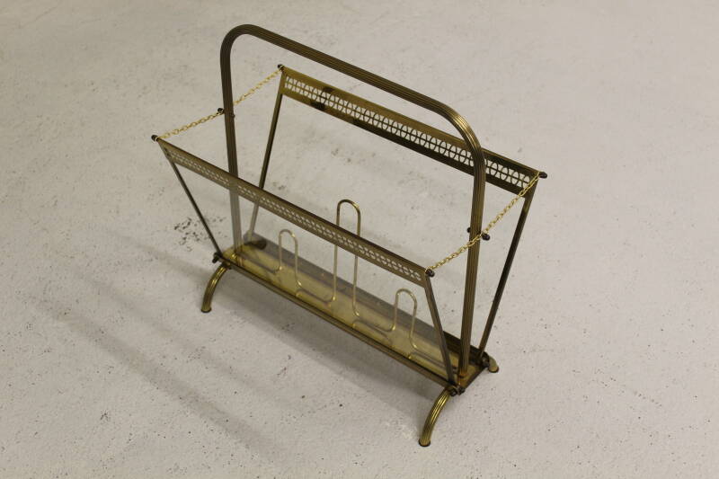 Vintage lectuurmand - messing, glas | 00809