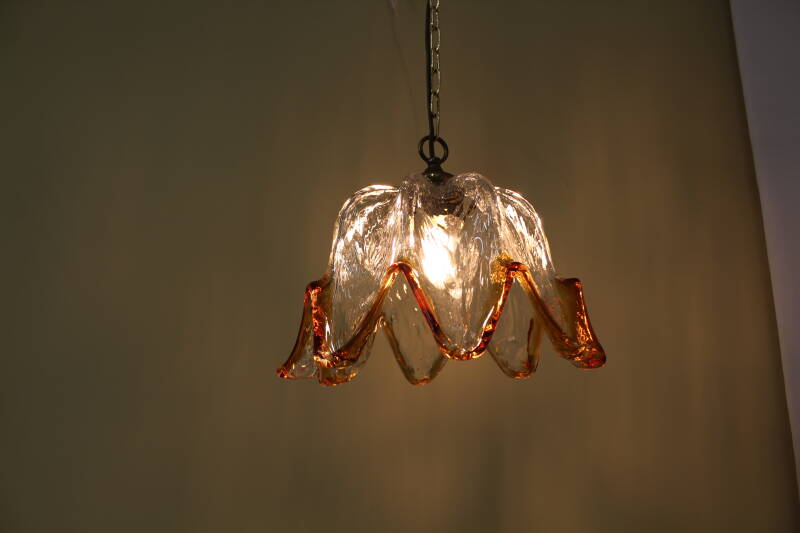 Vintage Murano pendant lamp - flower shape 70s | 00739