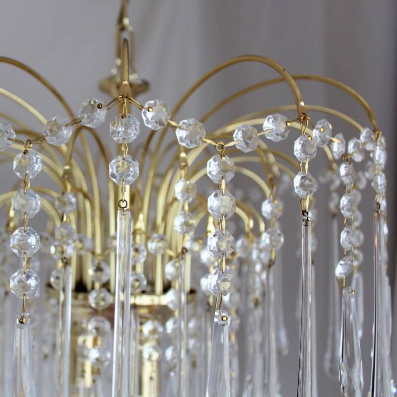 Vintage teardrop lamp - transparant, goud