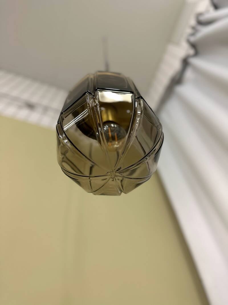 Vintage Peill & Putzler hanglamp - rookglas | 00748
