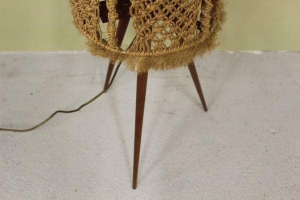 Vintage Stehlampe, Makramee