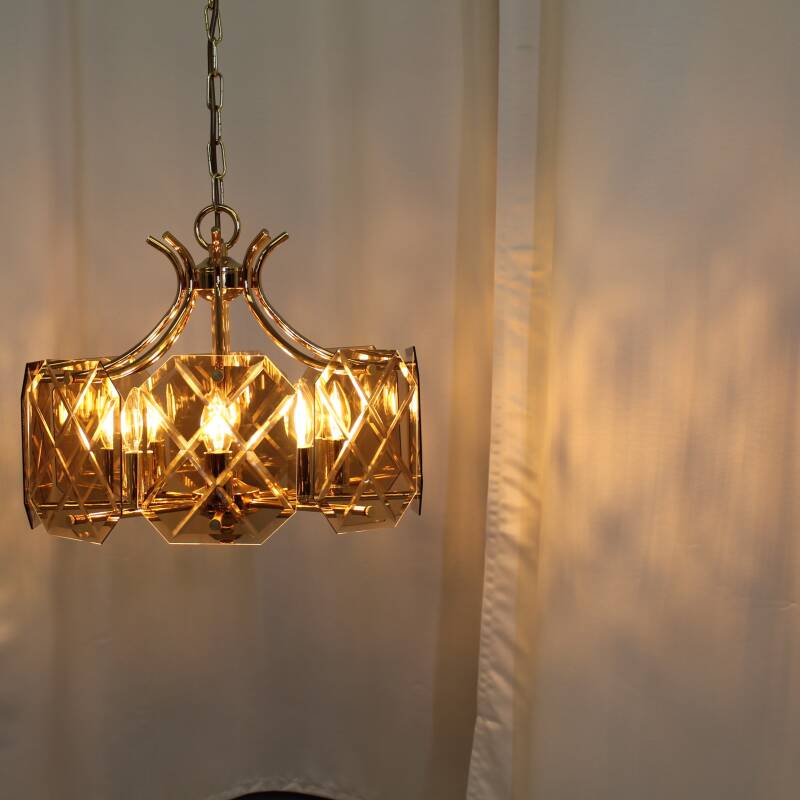 Vintage smoked glass lamp