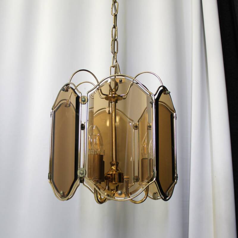 Vintage smoked glass lamp