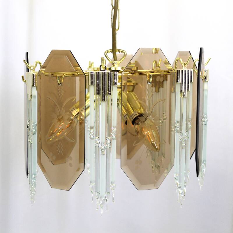 Vintage smoked glass lamp