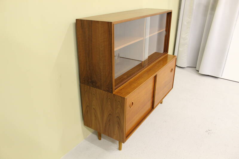 Vintage Musterring sideboard, display cabinet - walnut 1960s | 00777