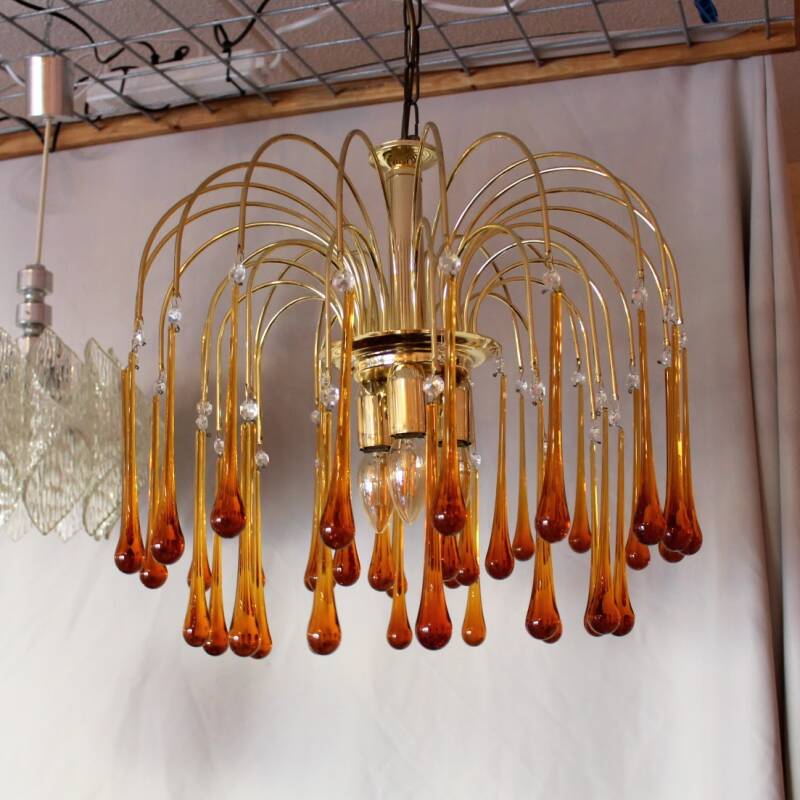 Vintage teardrop lamp - amber