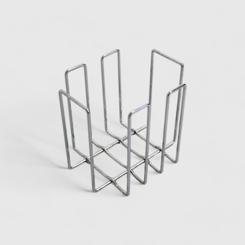 Vintage metalen lectuurmand, krantenbak | 01104
