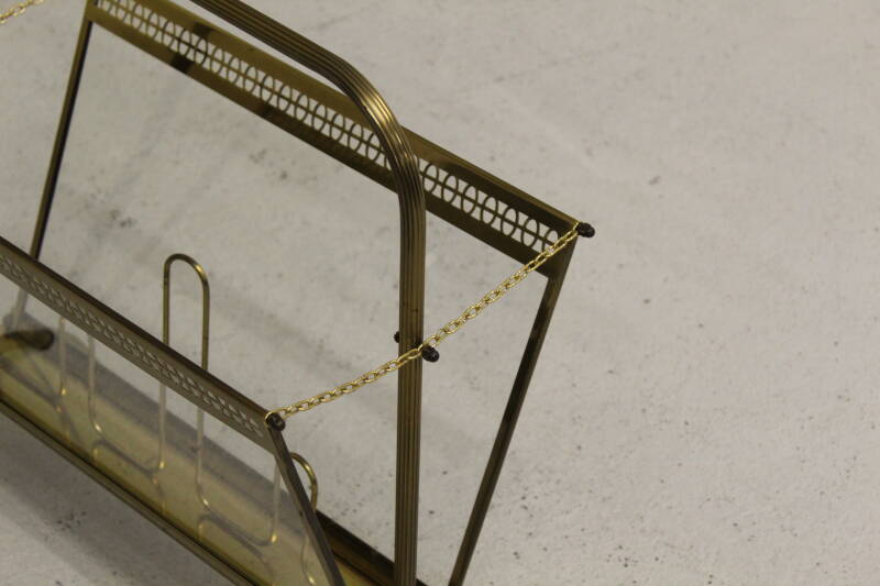 Vintage lectuurmand - messing, glas | 00809