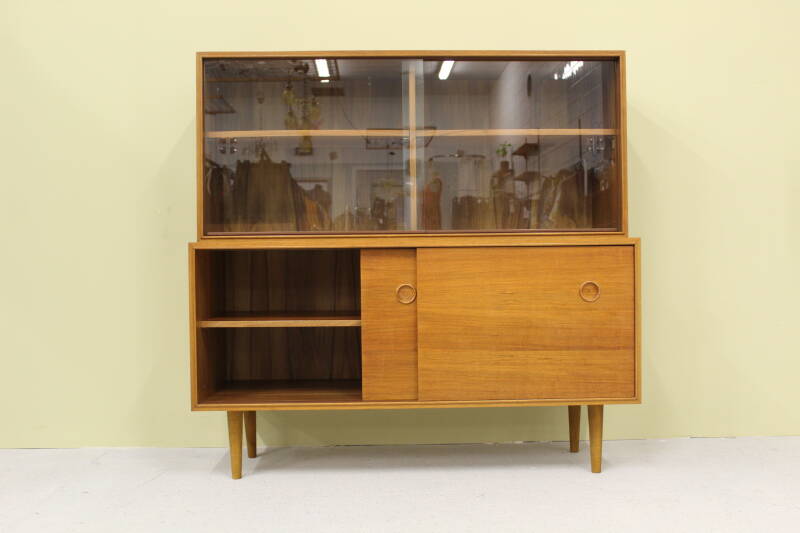 Vintage Musterring sideboard, display cabinet - walnut 1960s | 00777
