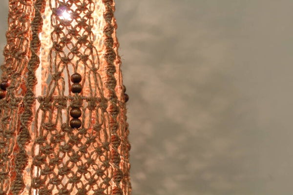 Vintage Stehlampe, Makramee