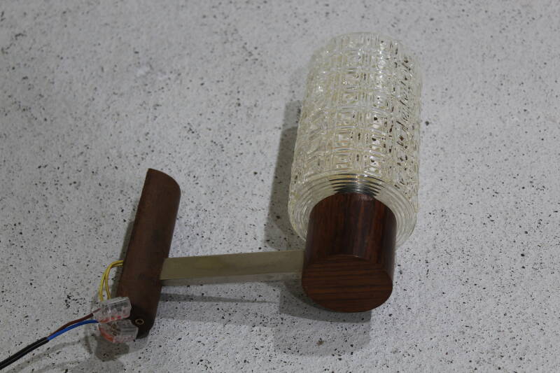 Vintage wall lamp - Wood, glass 1960s | 01076