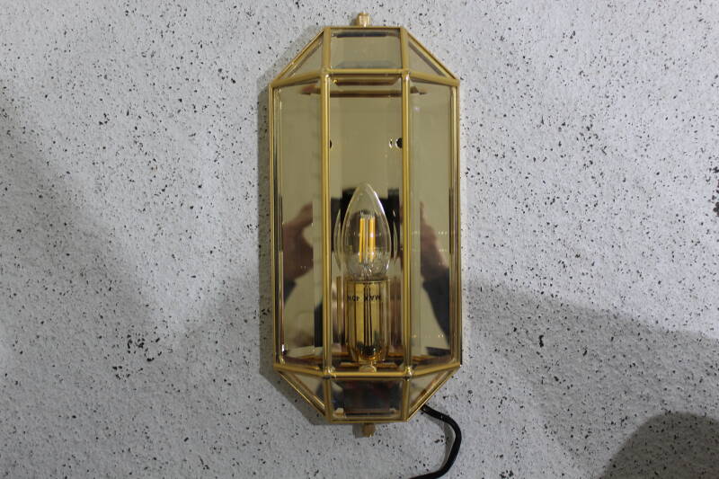 Vintage wall lamp - brass, 70s | 01039 — with cord