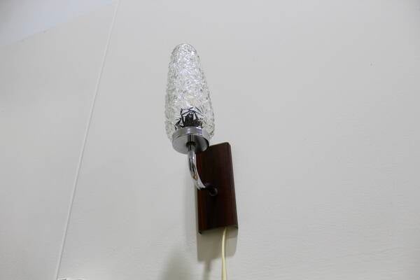 Vintage wall lamp - Wood, glass 1960s | 01118