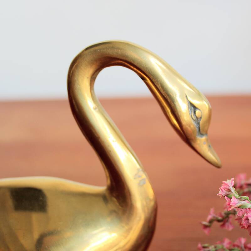 Vintage brass swan