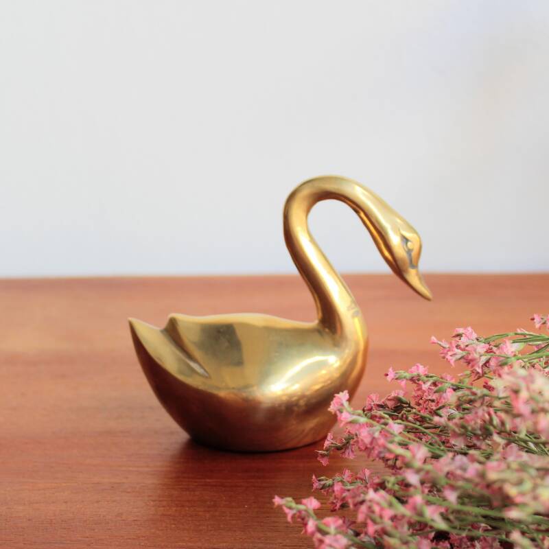 Vintage brass swan