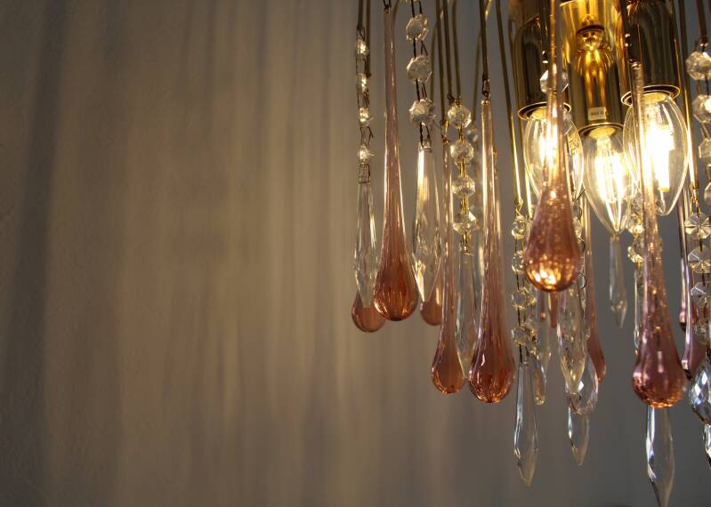 Vintage kristallen teardrop lamp