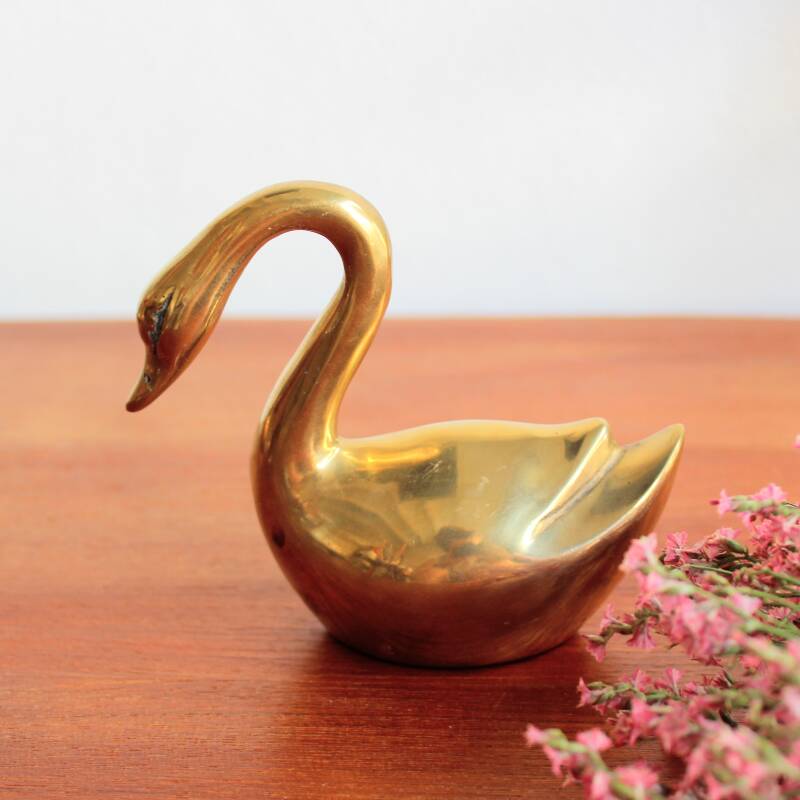 Vintage brass swan