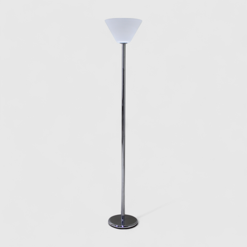 Vintage Stehlampe - weiß, silber, chrom