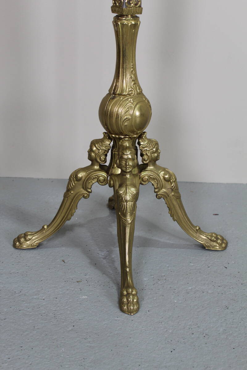 Vintage standing coat rack, wardrobe - brass, onyx | 01347