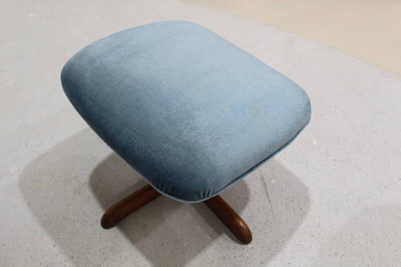 Vintage design fauteuil met voetenbank - Knoll Antimott | 01053