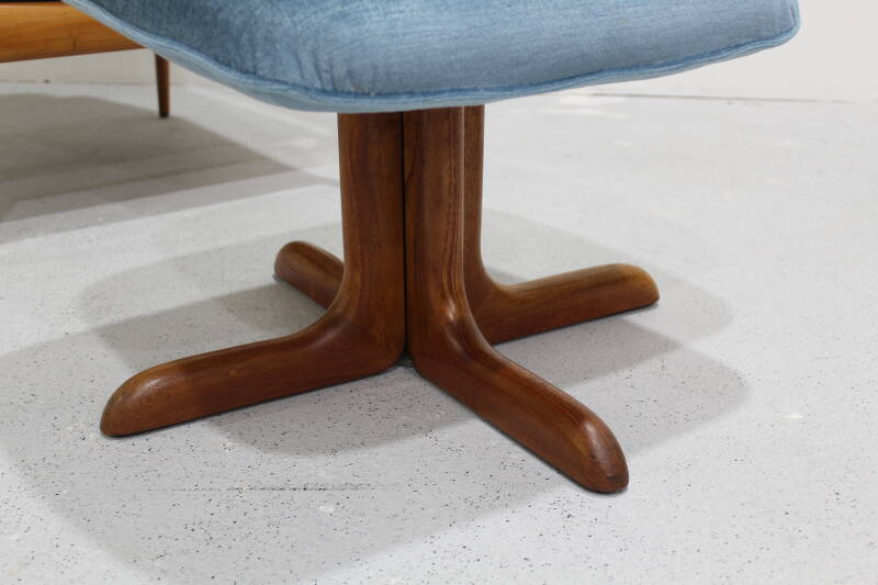 Vintage design fauteuil met voetenbank - Knoll Antimott | 01053