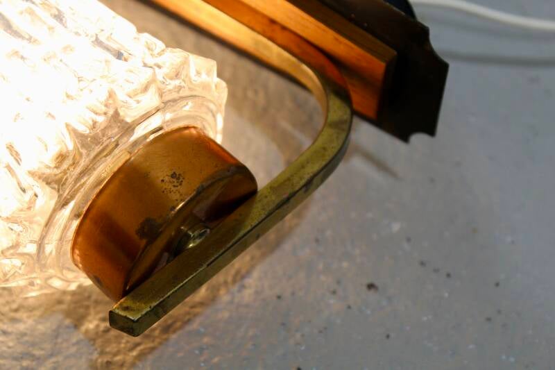 Vintage wall lamp - wood, glass 50s/60s | 01266