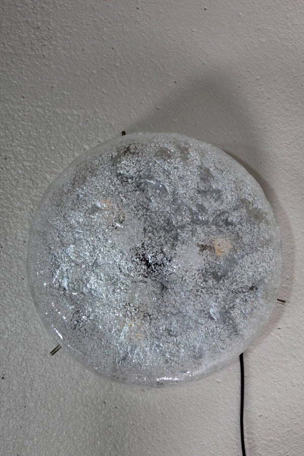 Vintage plafondlamp, wandlamp Hillebrand - ice glass | 01390