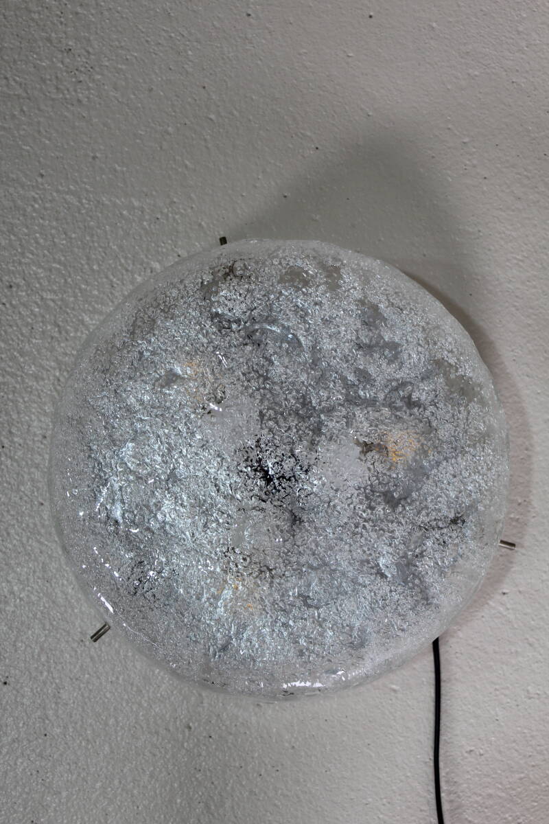 Vintage plafondlamp, wandlamp Hillebrand - ice glass | 01390 — Zonder stekker