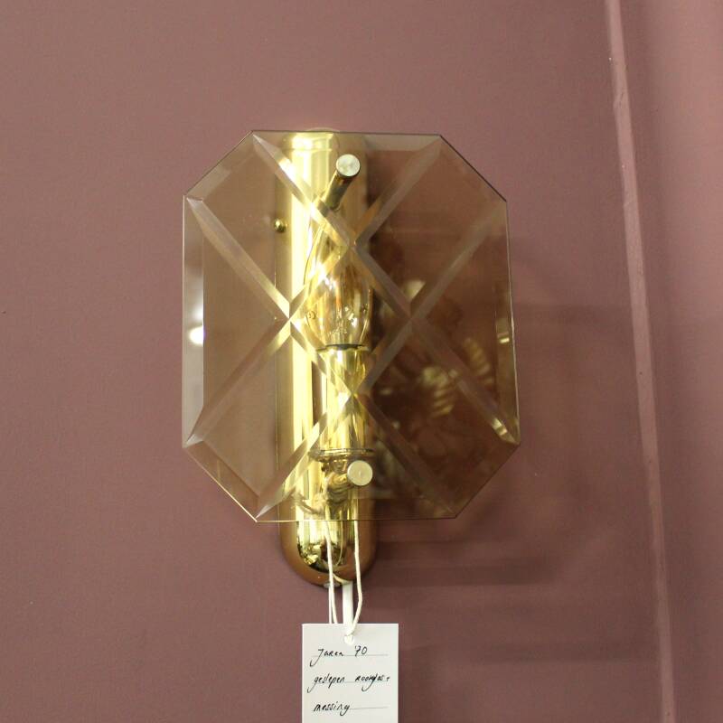Vintage wall lamp cut glass