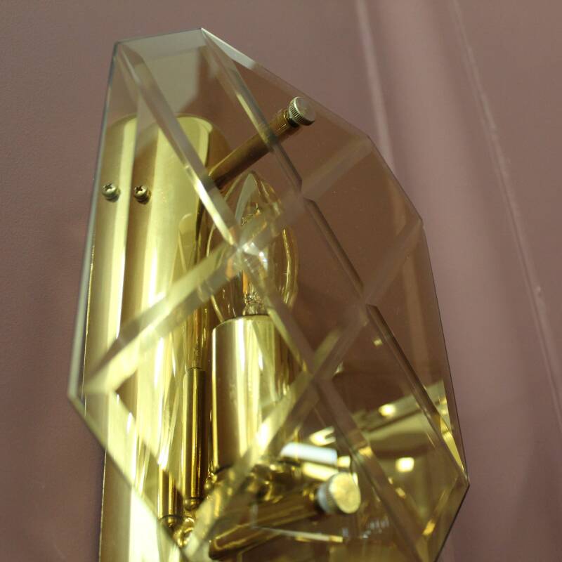 Vintage wall lamp cut glass