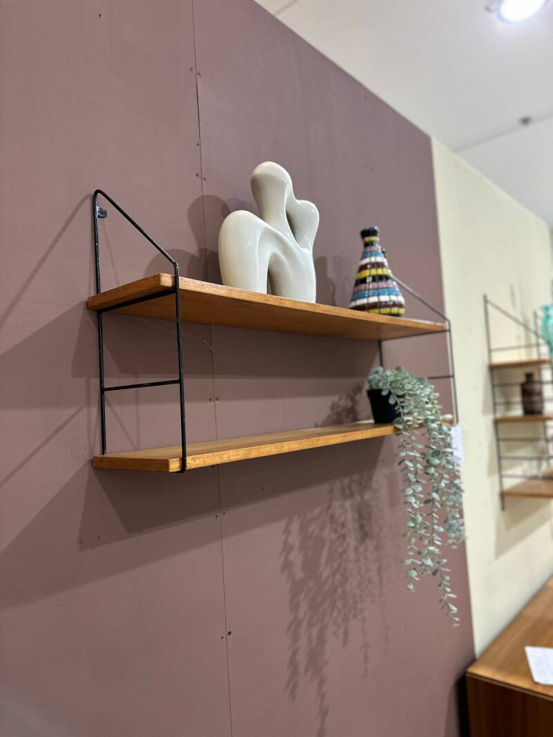 Vintage wooden wall shelf, wall rack – 60s | 014751