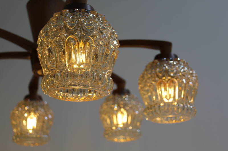 Vintage ceiling lamp - 6-arms, 70s | 01029