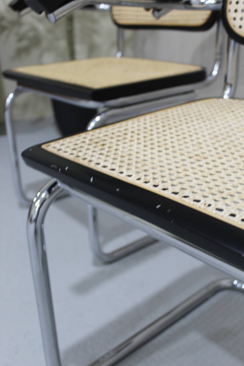 2x Vintage webbing eetkamerstoelen, buisframestoelen | 01318