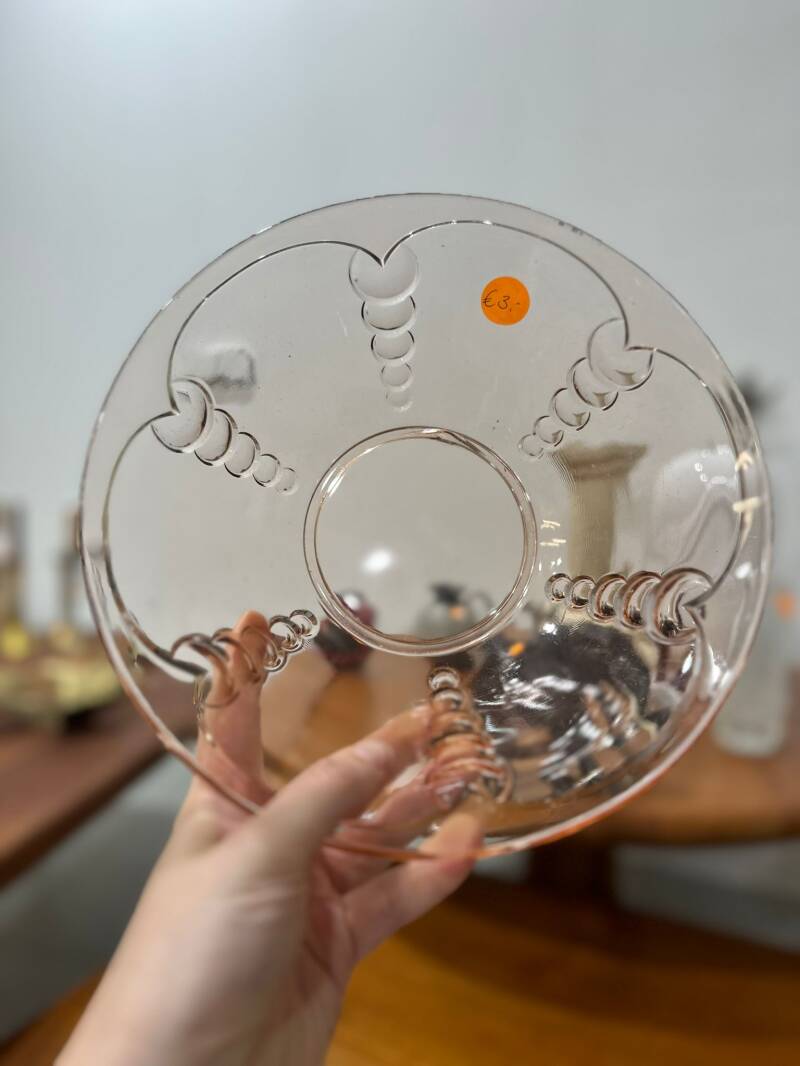 Vintage pink glass bowl | SSS1