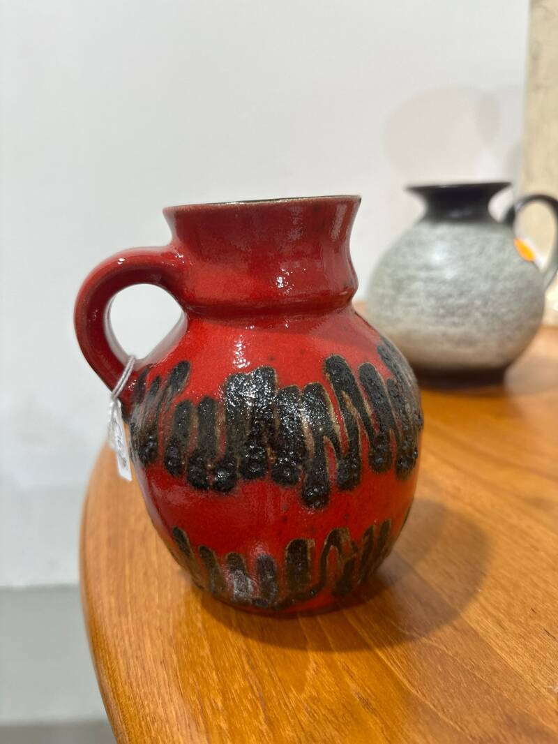Vintage West Germany vaas Bay Keramiek Rood/zwart | SSS10