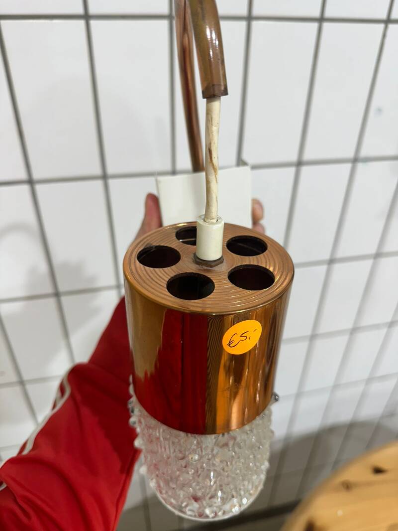 Vintage wall lamp - copper and glass | SSS29